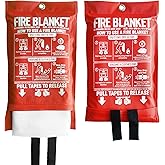 KingtooSize Fire Blanket for Kitchen and Home, 40" x 40", Fiberglass Emergency Fire Blanket, 2 Pack