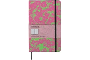 Moleskine Custom Edition Notebook, Hard Cover, Ruled, Large (5" x 8.25"), Fluorescent Pink/Green, 240 Pages