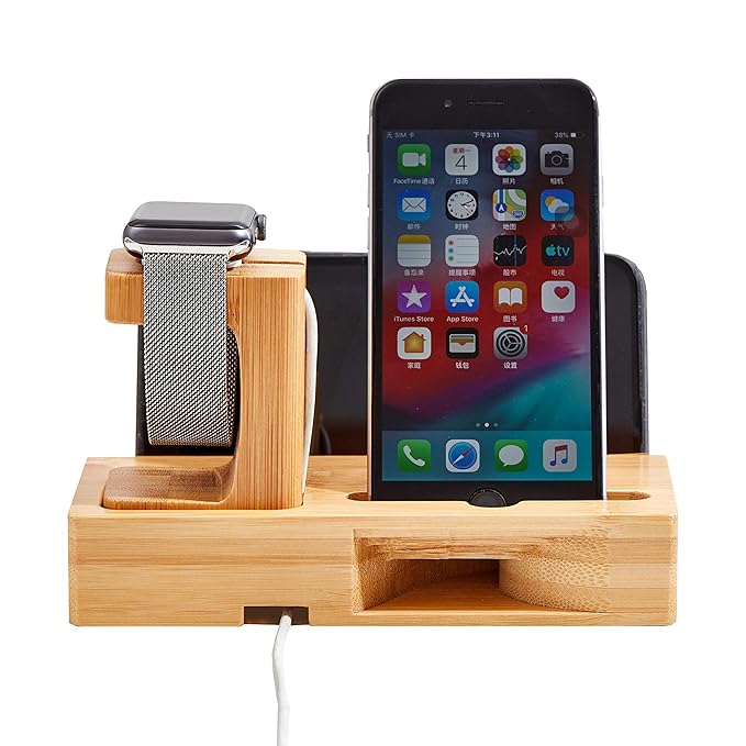 Cell Phone Stand with Sound Amplifier, Desktop Watch Stand Charging