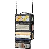 Suitcase Organizer, Travel Luggage Organizer Hanging Shelves Packing Cube Closet/Collapsible Portable Travel Organizer for Carry-on