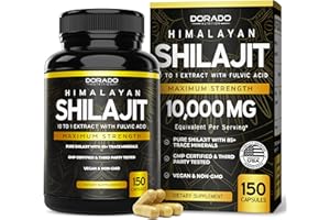DORADO NUTRITION Shilajit Capsules with 85+ Trace Minerals (75 Day Supply, 1000mg Extract per Serving) Himalayan Shilajit for Men & Women with Fulvic Acid - Third Party Tested Supplement, Non GMO, Vegan & USA Made