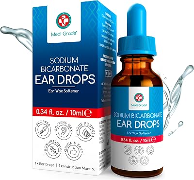 Medi Grade Quick-Action Sodium Bicarbonate Ear Drops 10ml for Wax Removal