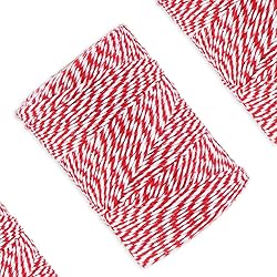CCINEE 656 FT Red and White Bakers Twine, Cotton