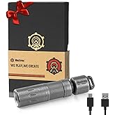 MecArmy X6 Titanium Mini Flashlight Rechargeable, EDC Small Flashlights with Quick Release Tail for Easy Access, Led Pocket F