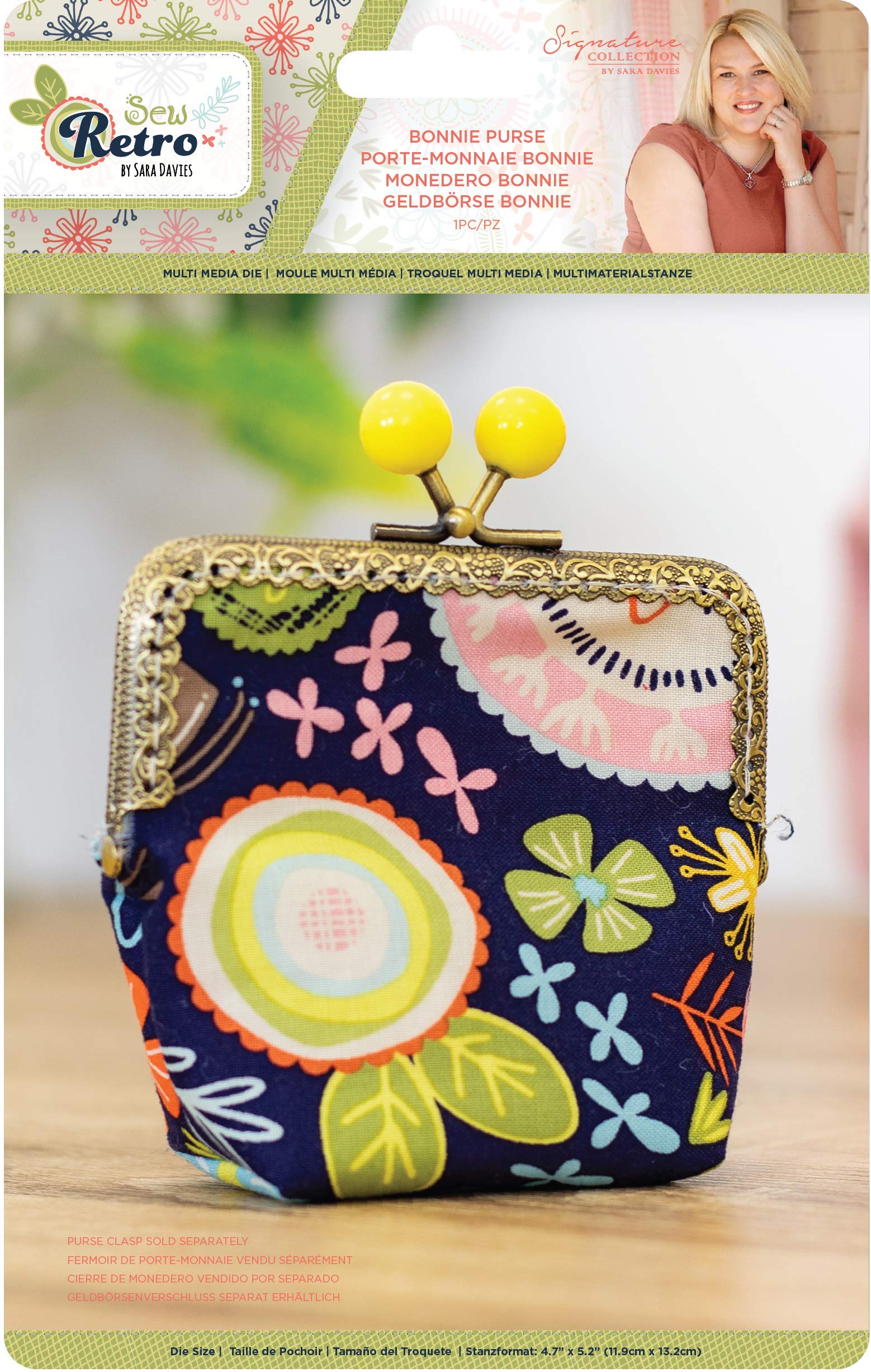 Crafters Companion Sara Signature Sew Retro - Multi Media Die - Bonnie Purse Die, One Size, S-SR-MMD-BPUR