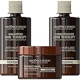 AMAZONICA BELEZA Hair Therapy Kit - Shampoo, Conditioner, Hair Mask (300ml/10.1 Oz) | Professional Line | Removes Oiliness, Prevents Hair Loss, Promotes Growth