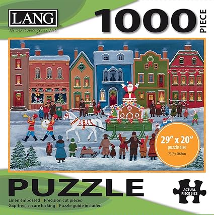 Lang - 1000 Piece Puzzle -Christmas Parade , Artwork by Mary Singleton - Linen Finish - 29 x 20 Completed