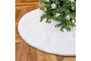 B-COOL White Tree Skirt 36 Inch Christmas Faux Fur Tree Skirt Plush Tree Mats for Xmas Holiday Ornaments Artificial Trees Home Party Christmas Tree Decorations