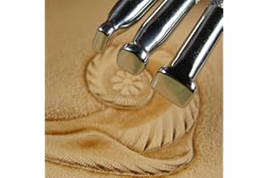 PRO LEATHER CARVERS Stainless Steel Barry King - 3-Piece Smooth Low Angle Beveler Set (Leather Stamping Tools)