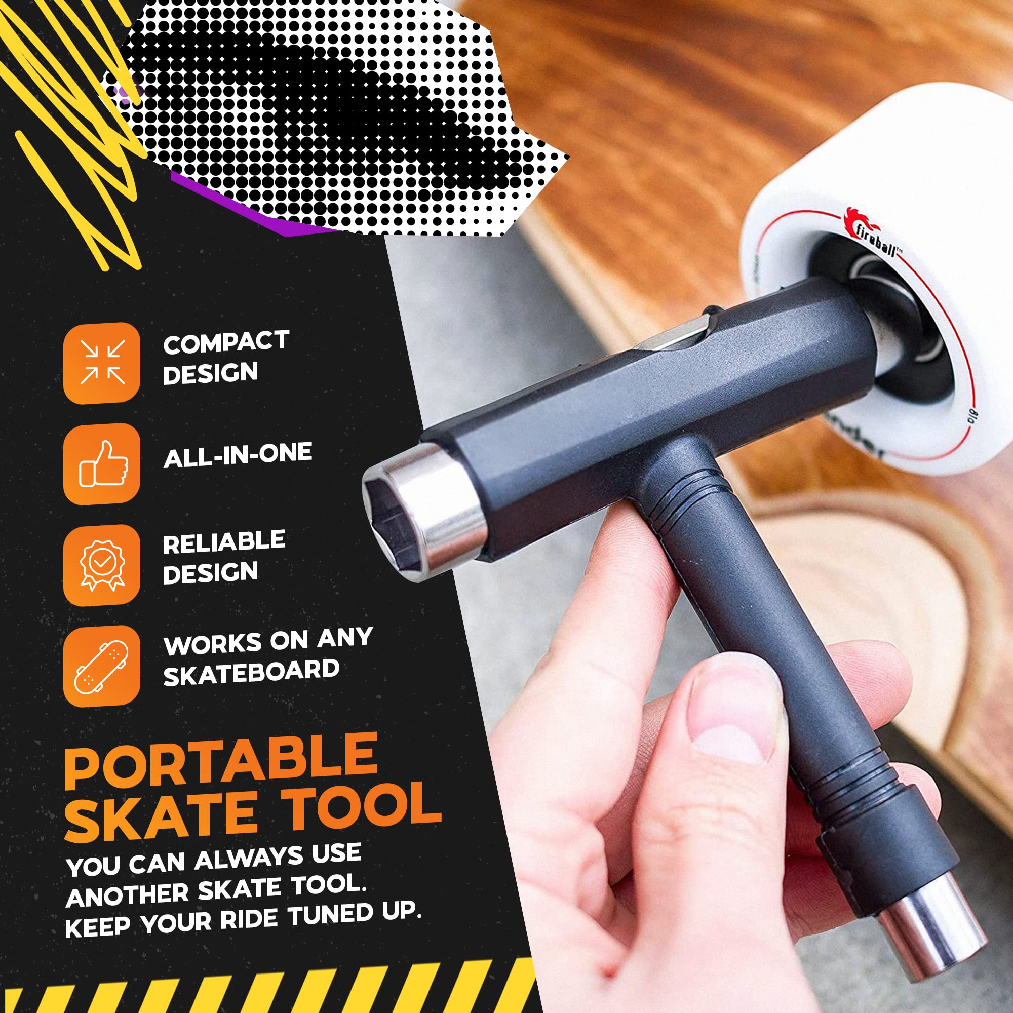 Skateboard Gift Package Accessories with Skater Trainers, Origami Stand, and Free Skate Tool - Learn Tricks Faster, Store Your Board, and get a T-Tool to Tune Up Your Ride