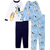 Bluey boys 4-piece Snug-fit Cotton Pajama Set, Soft & Cute for Kids