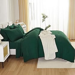 Litanika California King Comforter Set Dark Emerald