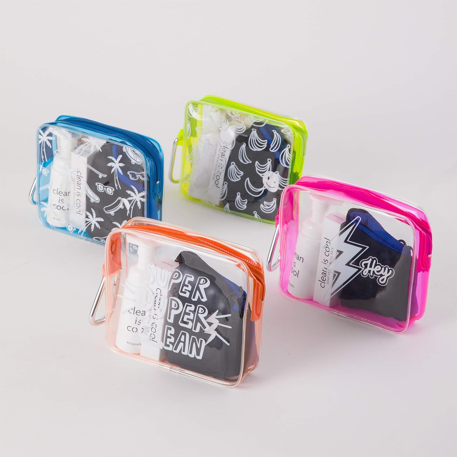 #StaySafe Hygiene Travel Kit (Go Bananas) with Reusable Face Masks & Refillable Soap : Beauty