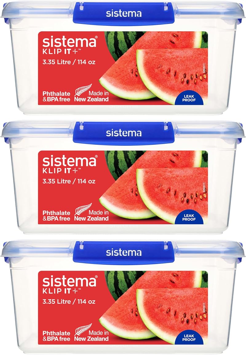 Sistema KLIP IT PLUS 3.35 L Food Storage Containers 3 Count Blue Clips