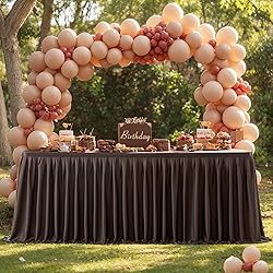 Partisky Chocolate Brown Polyester Table Skirt for