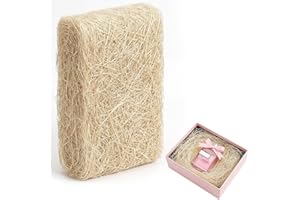EcoBrisa 1 lb Natural Sisal Fiber for Crafts Box Filling, Decorative Basket Filler, Nest for Birds and Pets, Moss for Indoor 