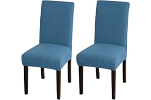 Turquoize Dining Chair Covers Stretch Chair Covers for Dining Room Set Of 2 Parsons Chair Slipcover Removable Kitchen Chair Covers Chair Protector Covers for Dining Room, Hotel, Ceremony(2,Dusty Blue)