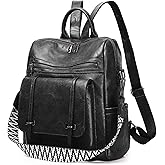 WYFJNX Fashion Backpack Purse for Women, Black PU Leather Backpack Purse Medium Size, Convertible Shoulder Bags Handbag, Suitable for Women for Shopping, Traveling, Work