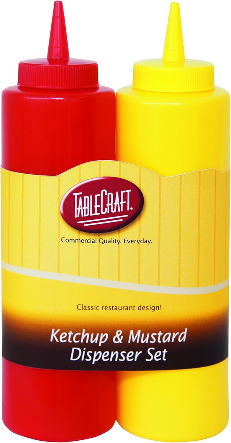 TableCraft Nostalgia 2-Piece Ketchup and Mustard Dispenser Set, 12-Ounce: Plumbing Equipment: Kitchen & Dining