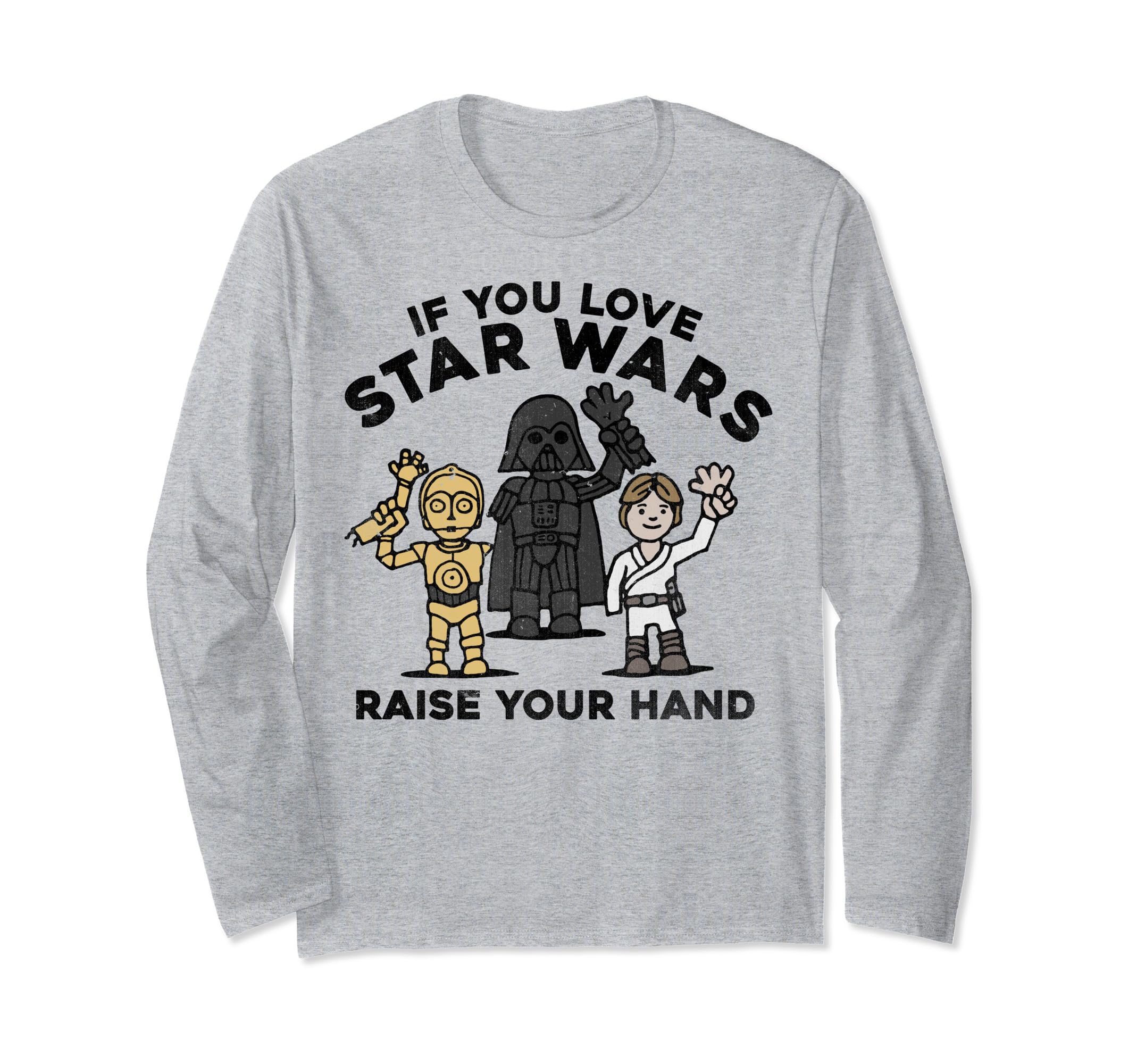 Star Wars Raise Your Hands Doodle Sketch Long Sleeve T-Shirt