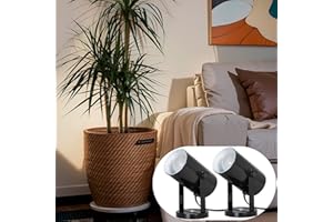 GyroVu Spotlights Indoor, 3000K/4000K/6000K Adjustable Uplighting Indoor Floor Can Light 180° Rotatable Spotlight Accent Light for Artwork, Plant & Picture, 2 Pack, Bulbs Included