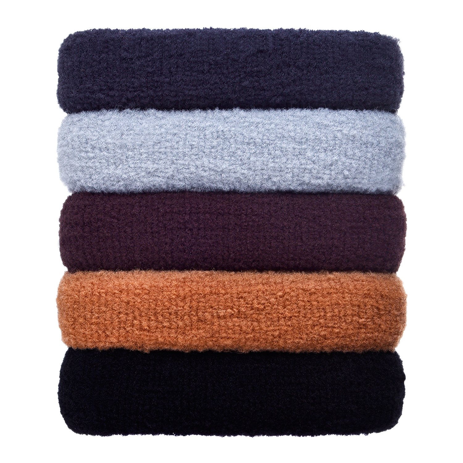 5 Pieces Large Hair Ties Bands Rope Seamless Cotton Stretch Ponytail Holders Headband for Thick Heavy Long and Curly Hair (Multicolor)