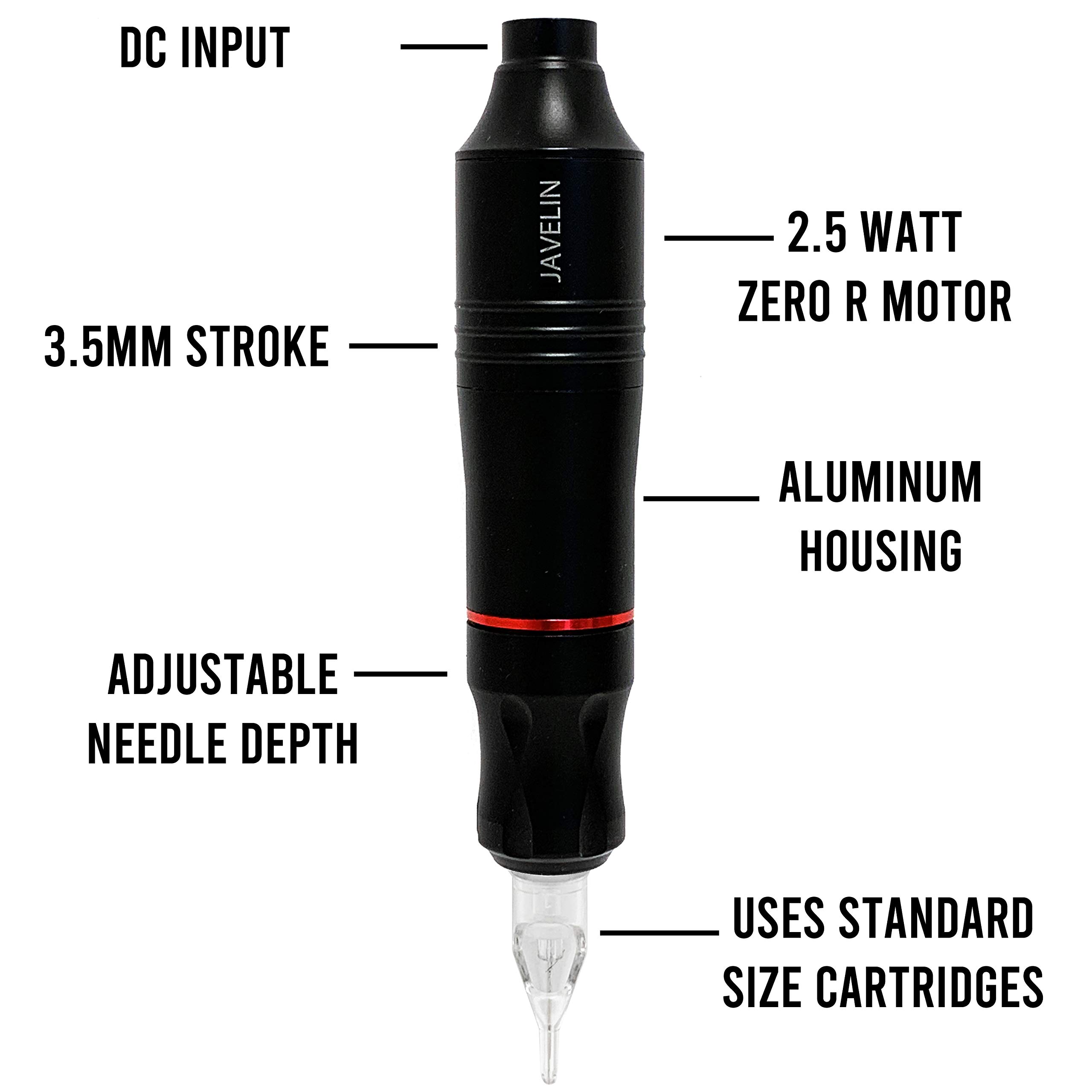 Complete Javelin Advanced Tattoo Pen Kit with 20 Truecolor