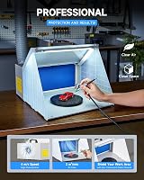 CO-Z Airbrush Spray Booth with Lighting, 19cm Turntable, 1.7m Hose, 25W view 2