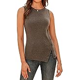 Arach&Cloz Women's Wool Blend Side-Button Slit Summer Casual Trendy Sweater Tanks 2026