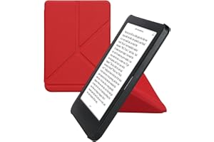 kwmobile Origami Case Compatible with Kobo Clara BW/Colour Case - Slim PU Leather Cover with Stand - Dark Red