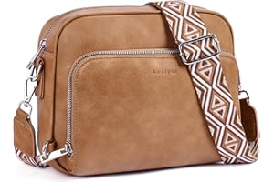 Lexiyat Crossbody Purses for Women Vegan Leather Travel Anti Theft Bags Guitar Strap Shoulder Purse with Built in Wallet