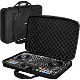 LVKAYCE Hard Case for Pioneer DJ Controller DDJ-1000,DDJ-1000SR,DDJ-FLX10 | Padded DJ Controller Protective Carrying Storage Bag with Adjustable Shoulder Strap, Blcak (XL-28.8 x 16 x 4.3 Inch)