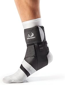 BioSkin Trilok Ankle Brace - Foot and Ankle Support for Ankle Sprains, Plantar Fasciitis, PTTD, Tendonitis and Active Ankle Stability - Lightweight, Hypo-Allergenic (Medium)