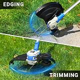 DEKOPRO 20V Cordless String Trimmer Edger with 2 Batteries Charger Blue view 3