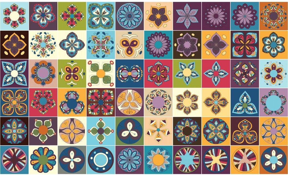 Ambiance Sticker Self-Adhesive Decorative Wall Decal Cement Tile for Bathroom and Kitchen Alicante - Pack of 60 Stickers of 10 x 10 cm - Image 5