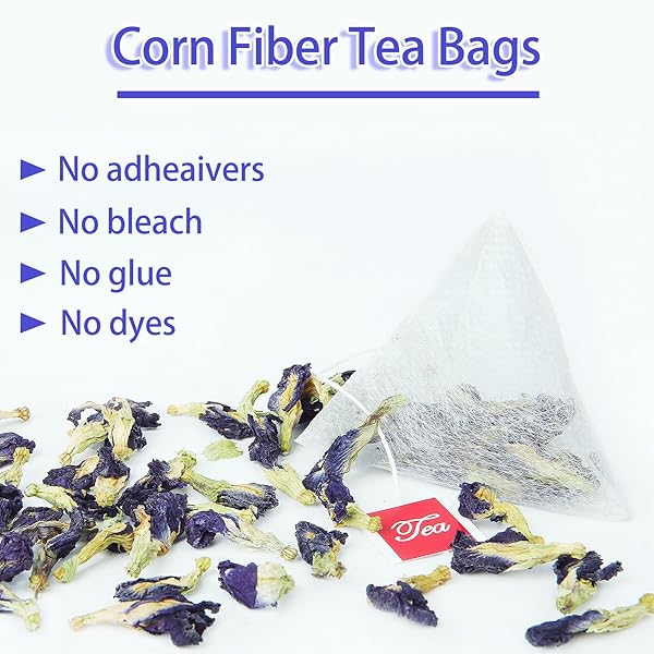 BEI CAI BUTTERFLY PEA FLOWER TEA – 1.25G X 50 COUNT – 100% PURE MADE WITH MATERIALS-CORN FIBER TEA BAG,CAFFEINE-FREE, NON-GMO (BUTTERFLY PEA FLOWER TEA)
