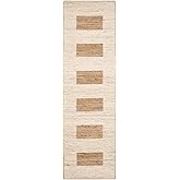 Dash & Albert Milo Ivory Handwoven Jute/Cotton Rug, 2.5 X 8 Feet, Tan Stripe Pattern