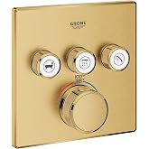 Grohe Grohtherm Smartcontrol Triple Function Thermostatic Valve Trim, Brushed Cool Sunrise