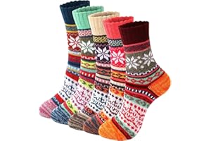 Christmas Gifts for Women 5Pack Winter Socks Stocking Stuffers for Women Birthday Gifts for Her Wool Soft Warm Socks