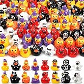 120Pcs Halloween Mini Ducks Miniature Halloween Resin Figurines Decor | 8 Styles Novelty Tiny Small Resin Ducks to Hide Bulk for Halloween Party Favors Gift DIY Craft Dollhouse Decorations