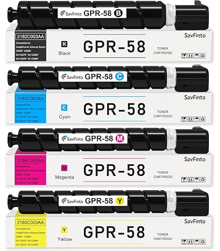 Amazon.com: GPR58 GPR-58 High Yield Toner Cartridge Black Cyan