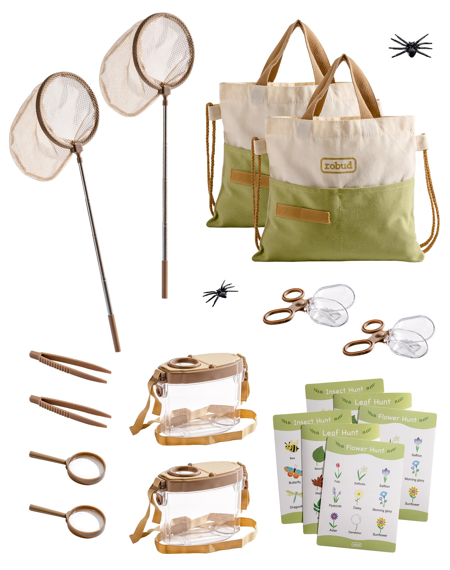 Photo 1 of ROBUD Dual Kids Explorer Kit, Bug Catcher Kit with Bags Kit, Green Outdoor Exploration Set for Camping, Montessroi Toy for Kids Coming Closer to Nature?WRP29