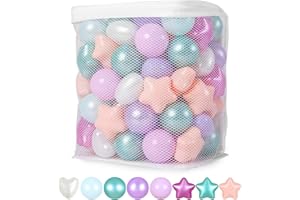 Realhaha Star Ball Pits Balls for Toddlers, Plastic Star Balls for Babies Play Balls for Ball Pool Pit,Slide,Playpen Great Gift for Boys Girls