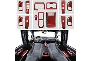 CARLIMEKI Tacoma Interior Modifications, Moulding Cover Trims Custom Fit for Tacoma Gen 3rd (2016-2023) Crew & Double Cab, (Outfit 02, Carbonred)