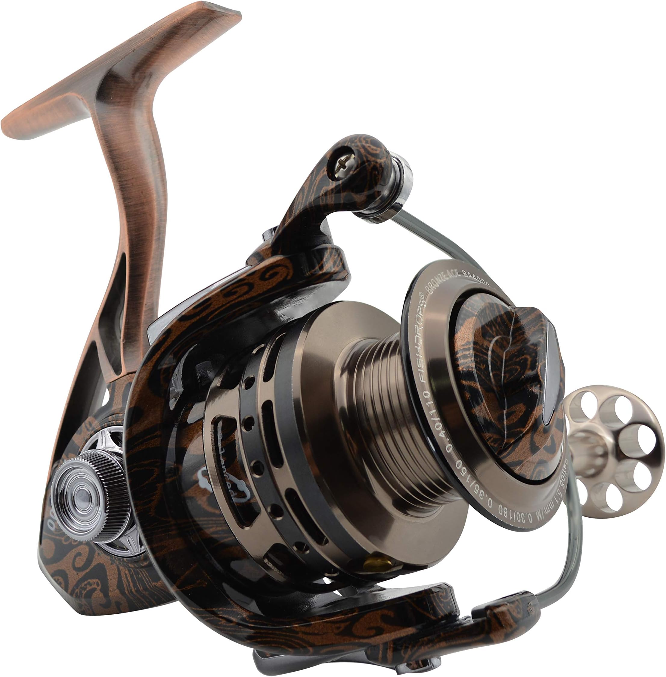 Fishdrops Spinning Reel Full Metal Body Aluminum Fishing Reels Spinning Max Drag 22LB Ultra Smooth Powerful for Fishing.