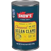 Snow's Chopped Ocean Clams, 51 oz Bulk Can | Canned Clams, 7g Protein per Serving, No MSG, 99% Fat Free