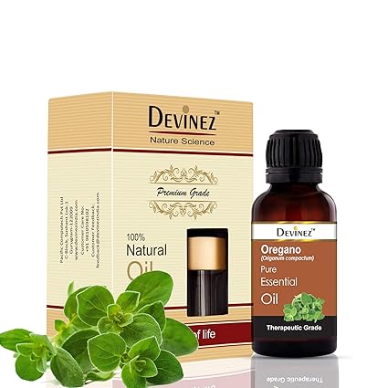 Devinez Oregano Essential Oil, 100% Pure, Natural & Undiluted, 15ml in Glass Bottle - Anti-Inflammatory, insect, mosquitoes repellent, Relieve cuts, wounds, Relief muscle & pain