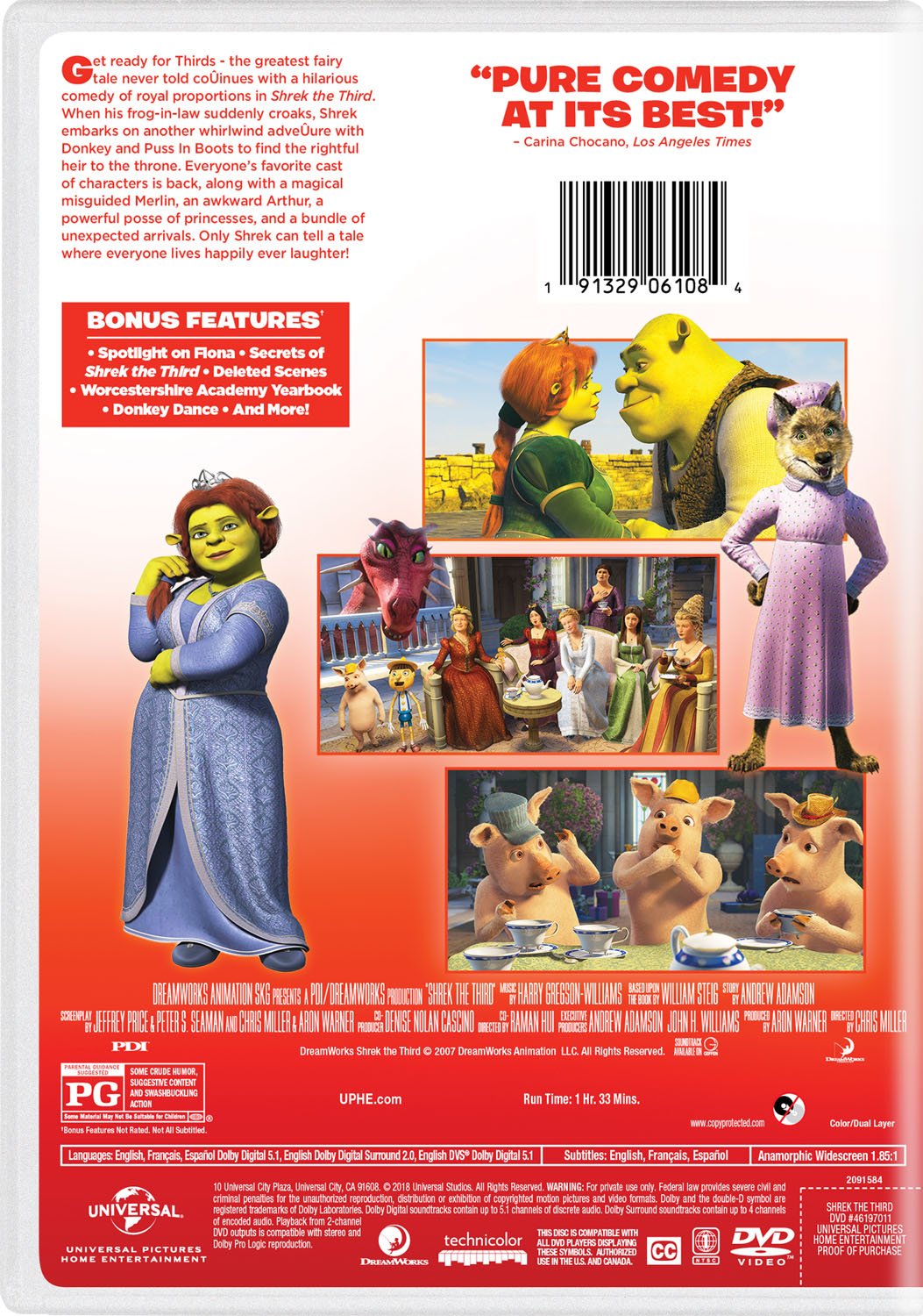 Amazon Com Shrek3rd Dvd Dwref Mike Myers Eddie Murphy Cameron Diaz Antonio Banderas Julie Andrews John Cleese Rupert Everett Eric Idle Justin Timberlake Larry King John Krasinski Ian Mcshane Cheri Oteri Regis Philbin