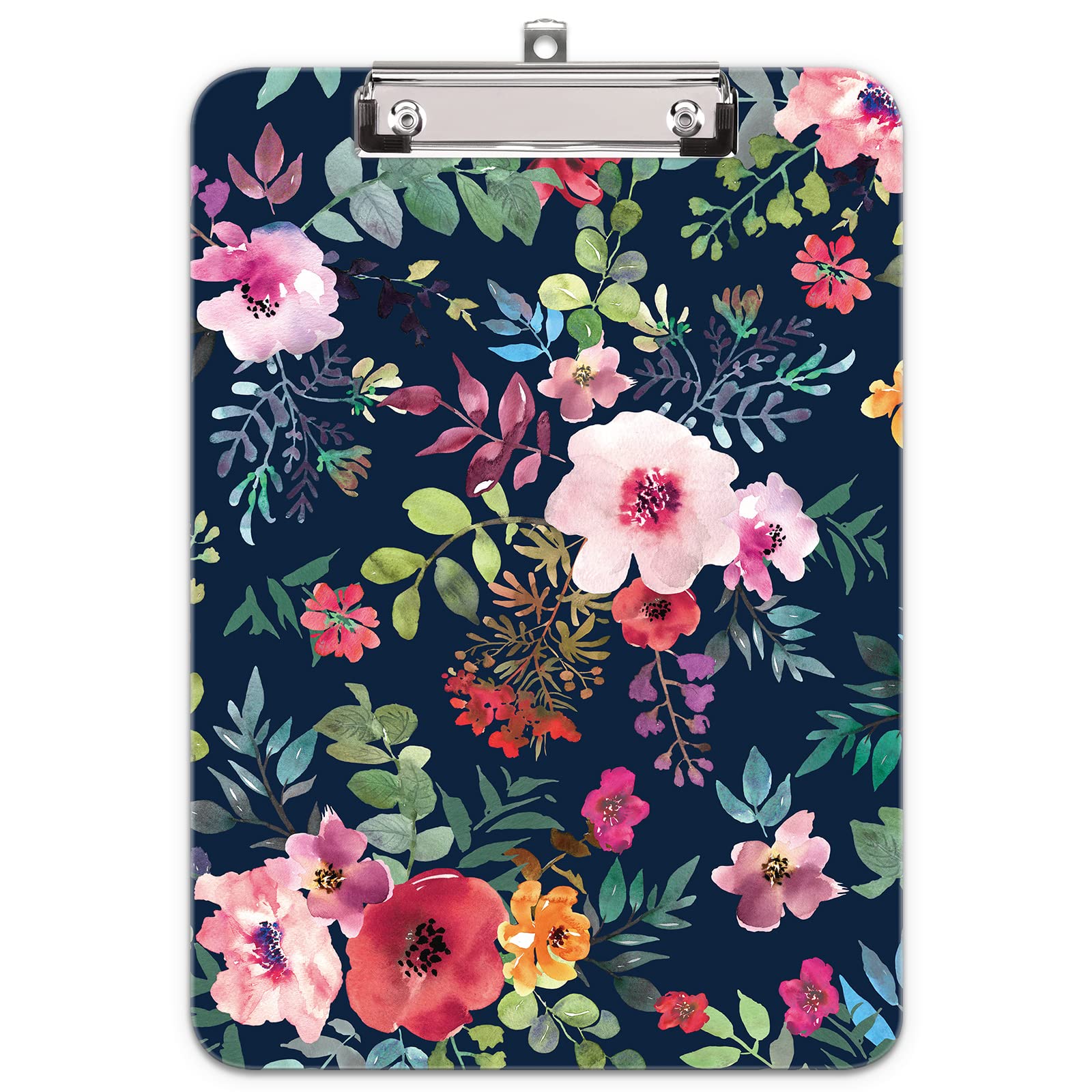 Hnogri Plastic Clipboard A4, Fashion Design A4 Letter Size Clipboards & Forms Holders for Office Supplies Lawyers,School Students and Kids, Low Profile Clip Cute Clipboard Folder, Spring Flower