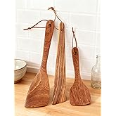3Pcs Wooden Spatulas, 12 Inch Long Handle Flat Spatula Set for Cooking, Multipurpose Wooden Spatulas, Heat-Resistant, Non-Scratch Kitchen Utensils for Frying, Flipping, Scraping & Cooking
